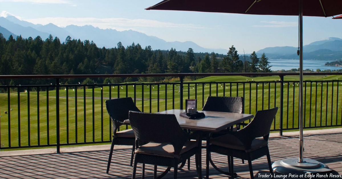 Trader's Lounge Patio at Eagle Ranch Resort Golf Invermere